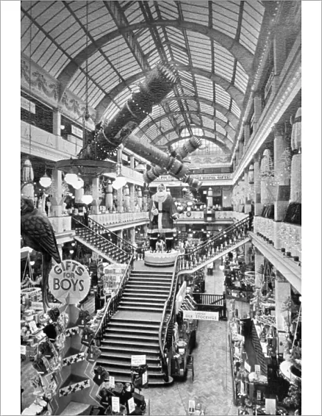 Christmas Decorations at Blacklers department store on the corner of Elliot Street