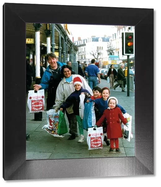 Family Shopping, Kevin & Anne McArdle with their children, Jacinta, David