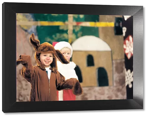 Daniel Holmes is Rudolph and Stephen Davies Santa at St Alberts School