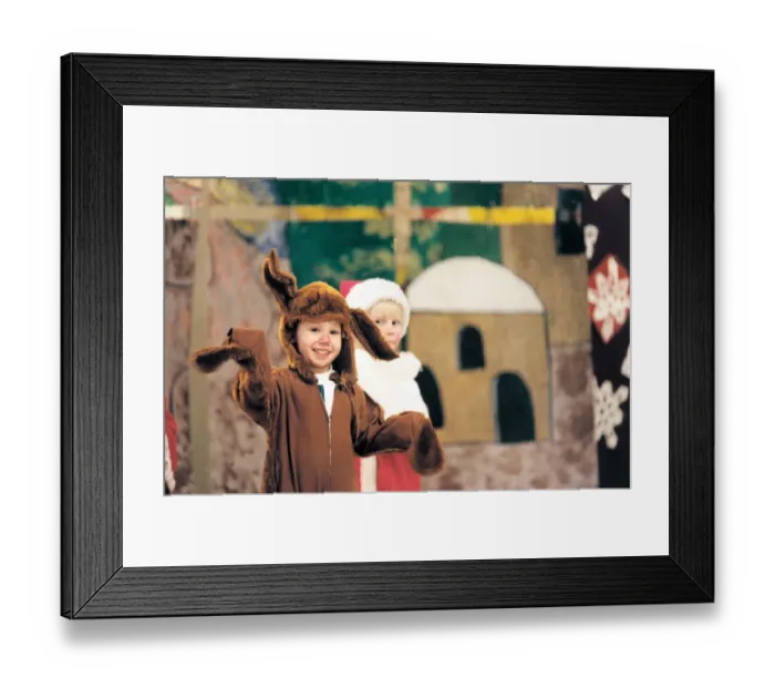 Framed Print : Daniel Holmes is Rudolph and Stephen Davies Santa at St Alberts School Framed Print : Daniel Holmes is Rudolph and Stephen Davies Santa at St Alberts School