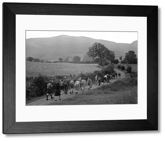 Framed Print : People on a holiday with Holiday Fellowship, which organised walking Framed Print : People on a holiday with Holiday Fellowship, which organised walking