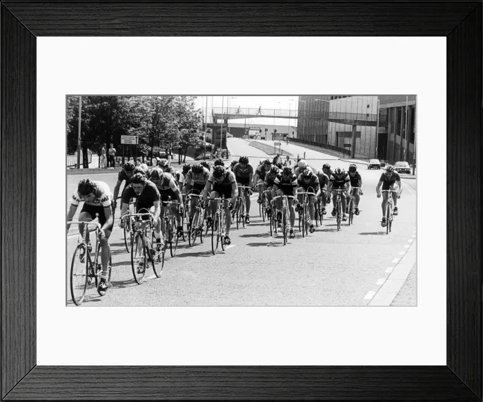 Framed Print : Its all set for a blanket finish as the riders in the Oxbridge Hotel race vie for Framed Print : Its all set for a blanket finish as the riders in the Oxbridge Hotel race vie for