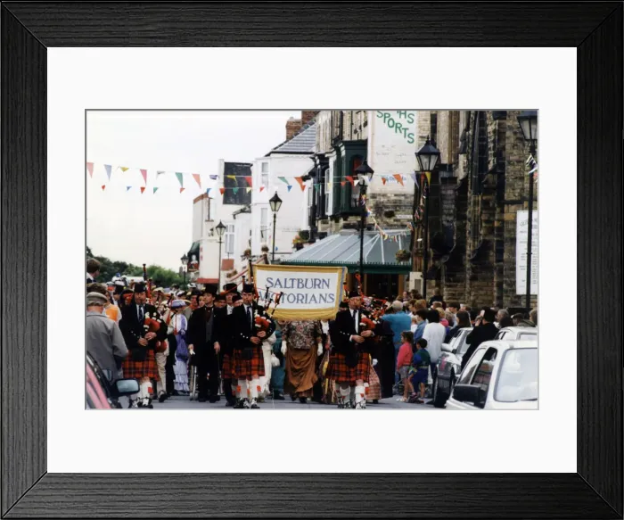Framed Print : Procession through town during Saltburns Victorian Week. 8th August 1993 Framed Print : Procession through town during Saltburns Victorian Week. 8th August 1993