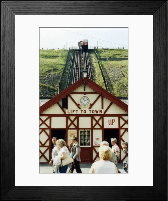 Framed Print : View of the Saltburn Cliff Lift. 8th August 1989 Framed Print : View of the Saltburn Cliff Lift. 8th August 1989