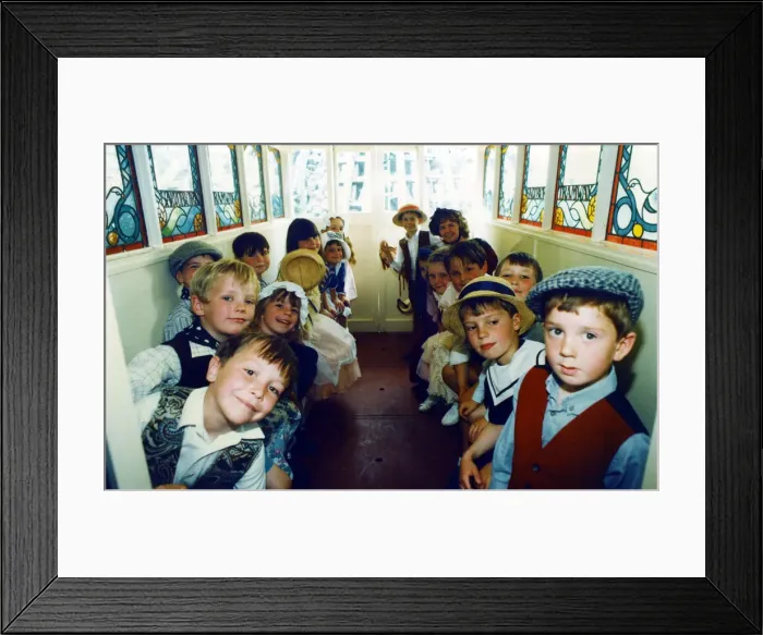 Framed Print : To celebrate the 110th Anniversary of the Saltburn lift children turned out in Victorian Framed Print : To celebrate the 110th Anniversary of the Saltburn lift children turned out in Victorian