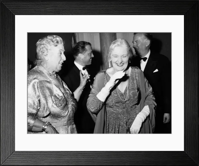 Framed Print : Agatha Christie and Dame Sybil Thorndyke laughing 1962 at 10th anniversary of Framed Print : Agatha Christie and Dame Sybil Thorndyke laughing 1962 at 10th anniversary of
