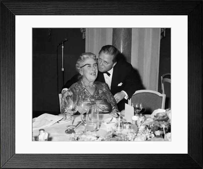 Framed Print : Agatha Christie with Richard Attenborough 1962 at 10th anniversary of the play Framed Print : Agatha Christie with Richard Attenborough 1962 at 10th anniversary of the play