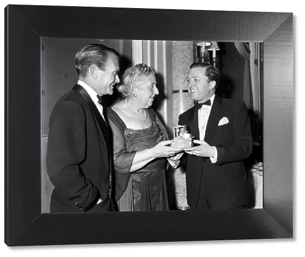 Agatha Christie April 1958 Writer at the Mousetrap celebration party with Richard