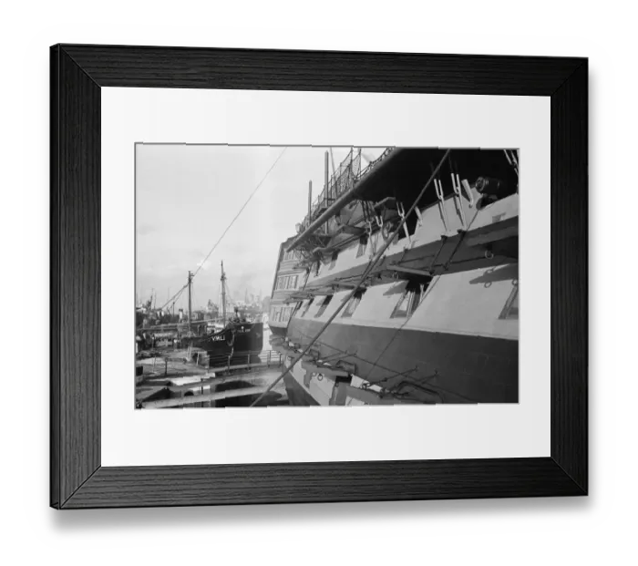 Framed Print : HMS Victory at Portsmouth harbour, this photograph was taken in connection with