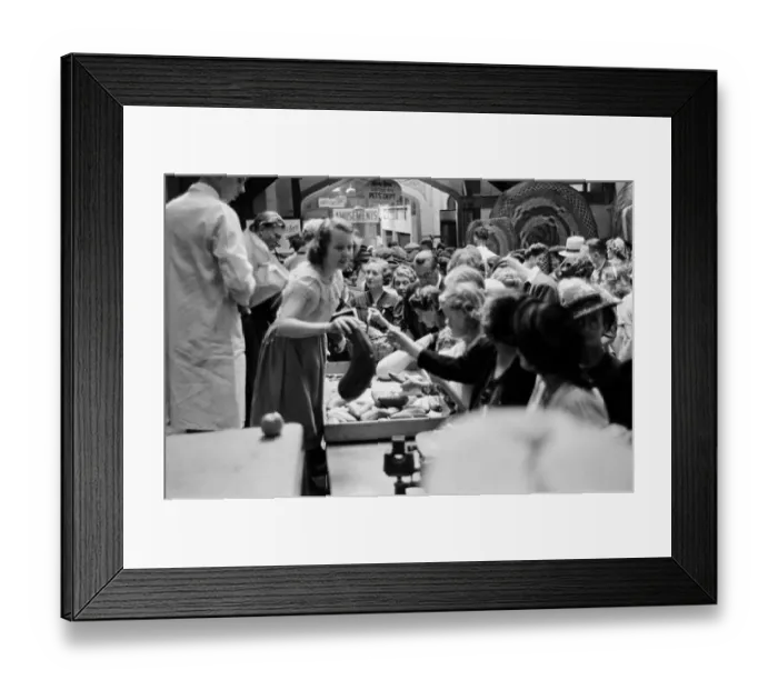 Framed Print : Customers at a Growers Fair Price Vegetable Market Framed Print : Customers at a Growers Fair Price Vegetable Market