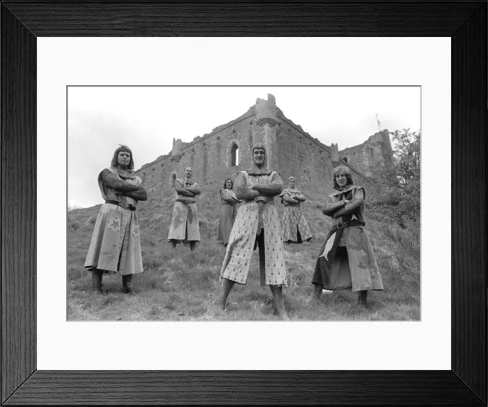 Framed Print : John Cleese as Sir Lancelot and the footballing knights Medieval Monty Python based Framed Print : John Cleese as Sir Lancelot and the footballing knights Medieval Monty Python based