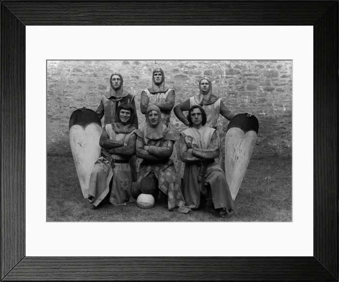 Framed Print : John Cleese as Sir Lancelot and the footballing knights Medieval Monty Python based Framed Print : John Cleese as Sir Lancelot and the footballing knights Medieval Monty Python based