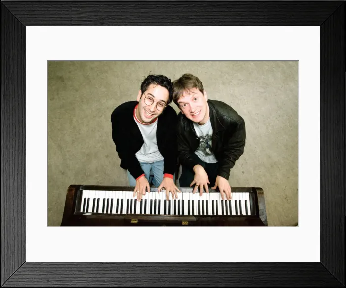 Framed Print : Comedians Frank Skinner and David Baddiel who hosted the British television programme Framed Print : Comedians Frank Skinner and David Baddiel who hosted the British television programme