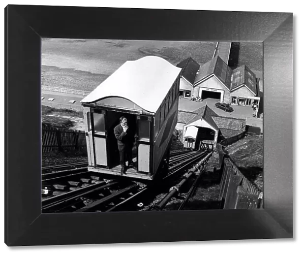 Jack Brownless, maintenance manager of C. Horne & Co LTD tests the Saltburn Cliff Railway
