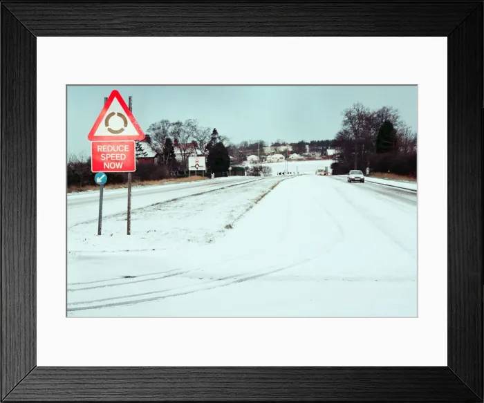 Framed Print : Light traffic on road as cold snap hits Ormesby Bank, Middlesbrough, 28th February 1993 Framed Print : Light traffic on road as cold snap hits Ormesby Bank, Middlesbrough, 28th February 1993