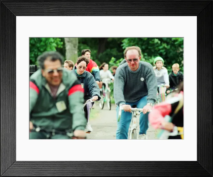 Framed Print : National Bike Week, 18th June 1994. Members of the public