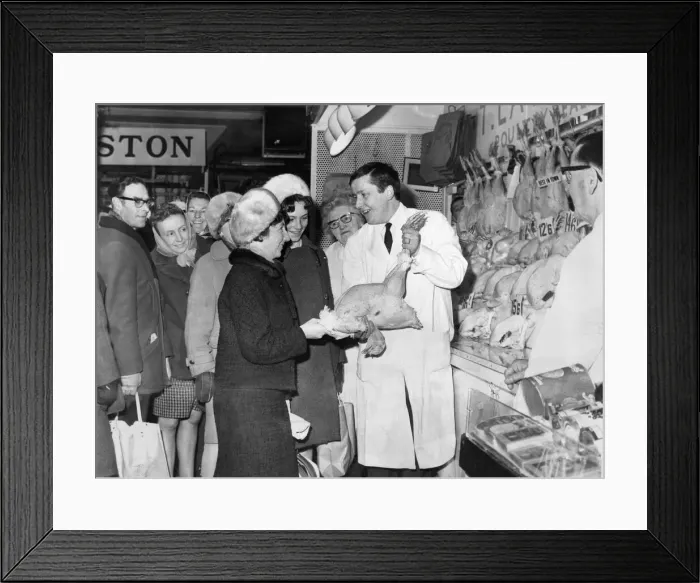 Framed Print : Talking turkey in the market... but which one? The slip of paper on the back of this Framed Print : Talking turkey in the market... but which one? The slip of paper on the back of this