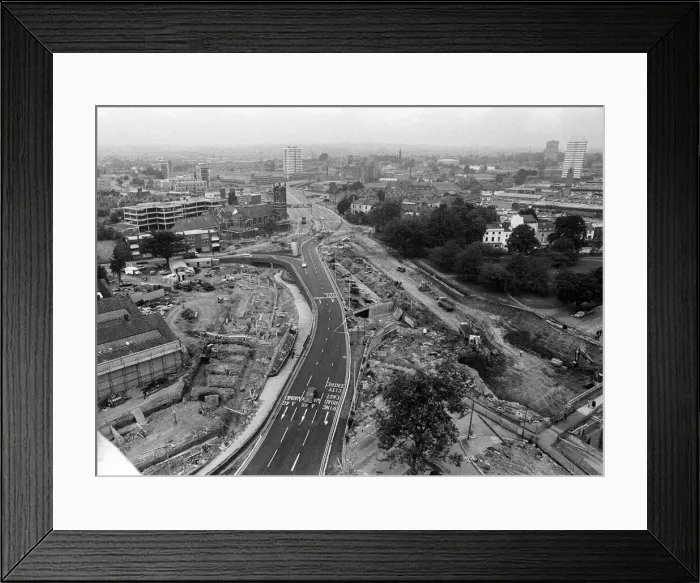 Framed Print : Coventry Ring Road construction, Warwick Road. 29th August 1973