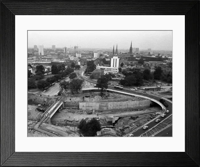Framed Print : Coventry Ring Road construction, Warwick Road. 29th August 1973