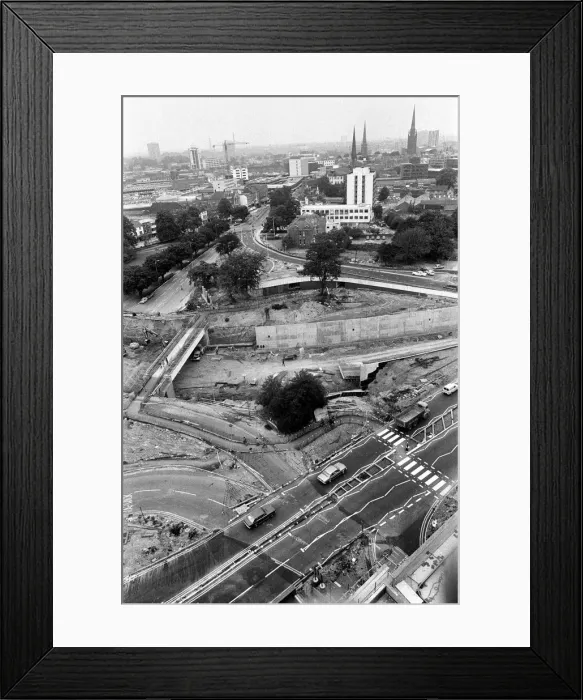 Framed Print : Coventry Ring Road construction, Warwick Road. 29th August 1973 Framed Print : Coventry Ring Road construction, Warwick Road. 29th August 1973