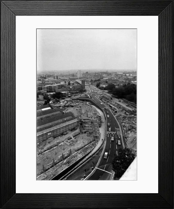 Framed Print : Coventry Ring Road construction, Warwick Road. 29th August 1973 Framed Print : Coventry Ring Road construction, Warwick Road. 29th August 1973