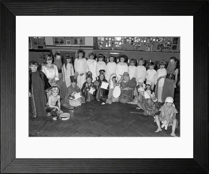 Framed Print : Hopton First and Nursery school nativity - picture of Mary and Joseph and baby Jesus Framed Print : Hopton First and Nursery school nativity - picture of Mary and Joseph and baby Jesus
