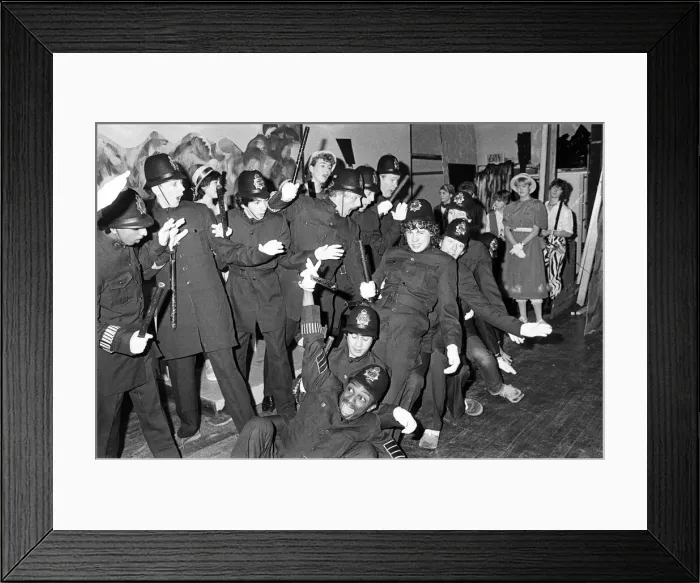 Framed Print : Huddersfield New College production of G&S Pirates of Penzance. 6th December 1985 Framed Print : Huddersfield New College production of G&S Pirates of Penzance. 6th December 1985