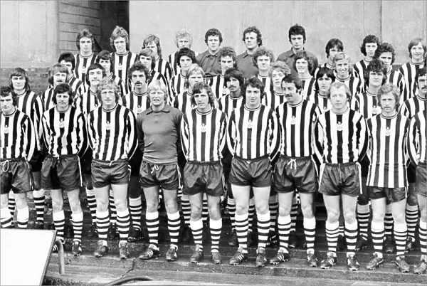 Newcastle United Football Club pose for a squad photograph ahead of the 1974 - 1975