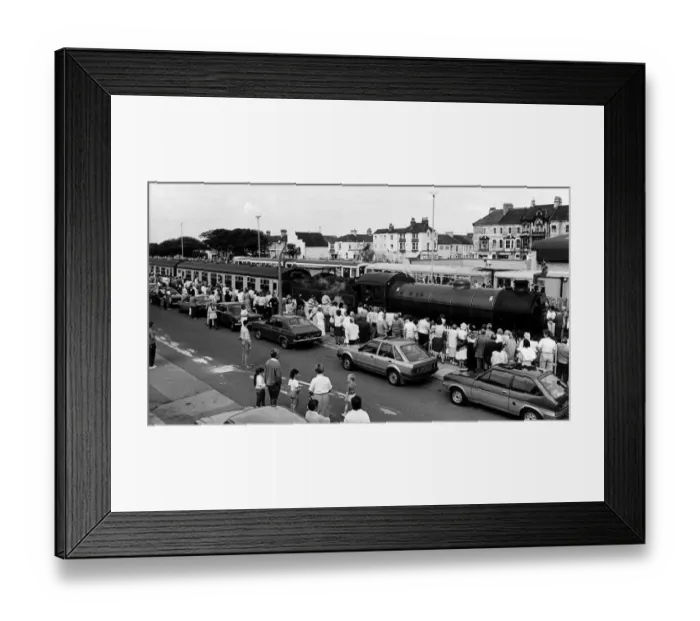 Framed Print : A steam train during Saltburns Victorian celebrations. 17th August 1986 Framed Print : A steam train during Saltburns Victorian celebrations. 17th August 1986