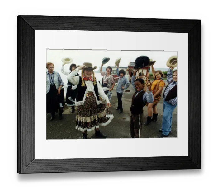 Framed Print : Line dancers the Saltburn Stompers are going for a record breaking attempt on a