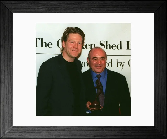 Framed Print : Kenneth Brannan and Bob Hoskins actors march 1998 attending the Chicken Shed Framed Print : Kenneth Brannan and Bob Hoskins actors march 1998 attending the Chicken Shed