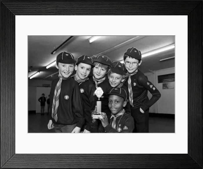 Framed Print : 18th Huddersfield Cubs with the trophy they won after winning the Huddersfield North
