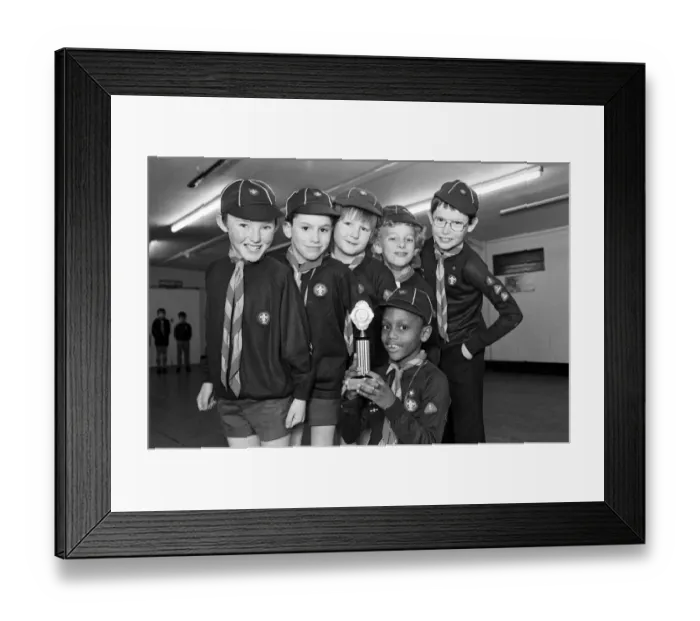 Framed Print : 18th Huddersfield Cubs with the trophy they won after winning the Huddersfield North