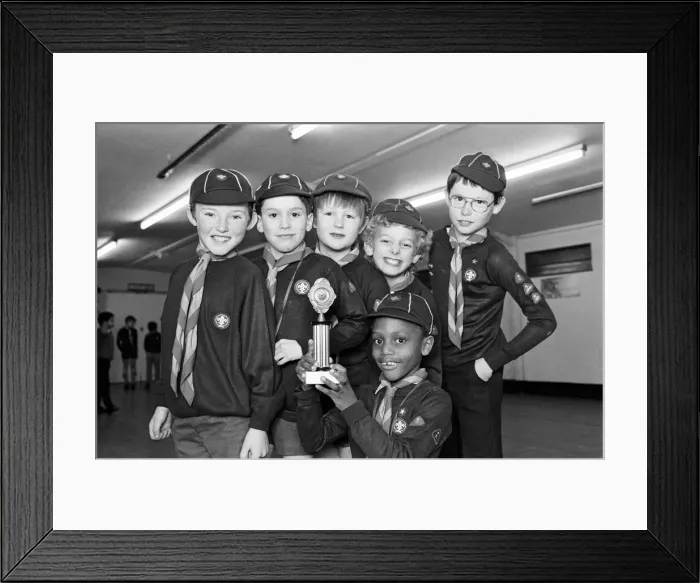 Framed Print : 18th Huddersfield Cubs with the trophy they won after winning the Huddersfield North
