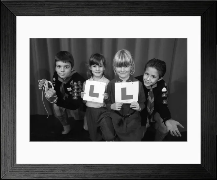Framed Print : Honleys Southgate Theatre - Trainee magicians with L Plates. 6th December 1991 Framed Print : Honleys Southgate Theatre - Trainee magicians with L Plates. 6th December 1991