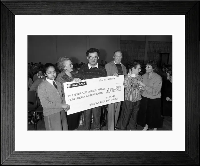 Framed Print : Salendine Nook High School raised £850 in a sponsored swim for a minibus appeal by Framed Print : Salendine Nook High School raised £850 in a sponsored swim for a minibus appeal by