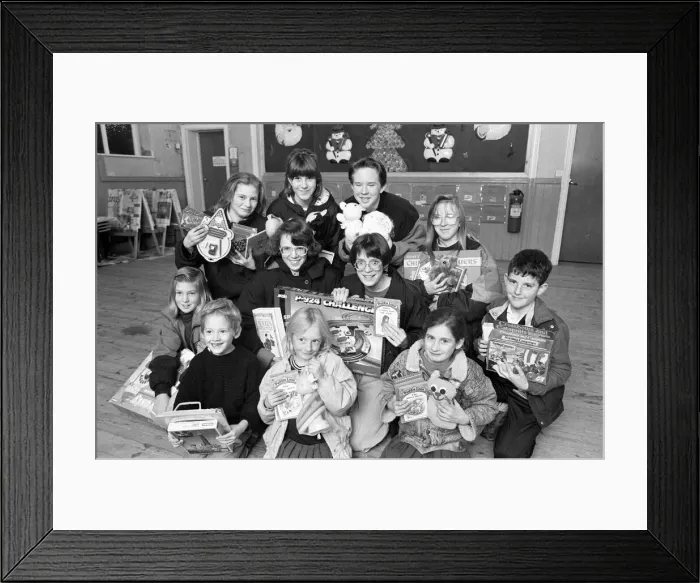 Framed Print : Crosland Hill Methodist Church collecting toys for Examiner Christmas Toy appeal Framed Print : Crosland Hill Methodist Church collecting toys for Examiner Christmas Toy appeal