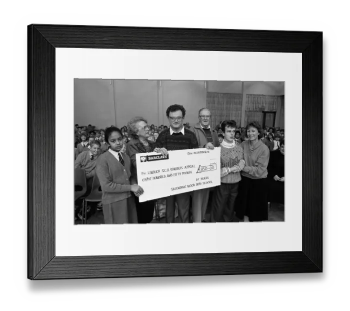 Framed Print : Salendine Nook High School raised £850 in a sponsored swim for a minibus appeal by