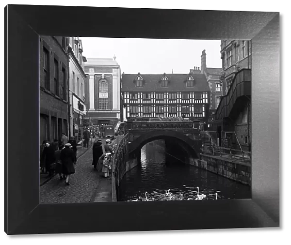 The High Bridge in Lincoln, England, the oldest bridge in the United Kingdom which still