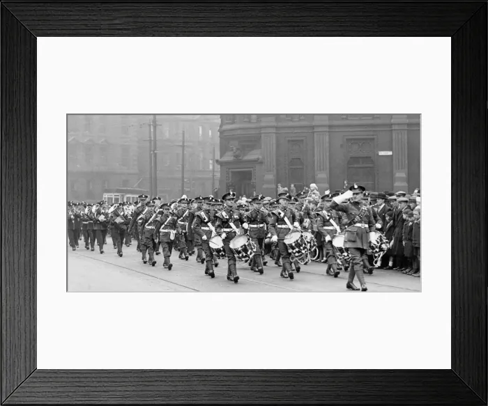 Framed Print : St Georges Day is celebrated in Newcastle with a military Framed Print : St Georges Day is celebrated in Newcastle with a military