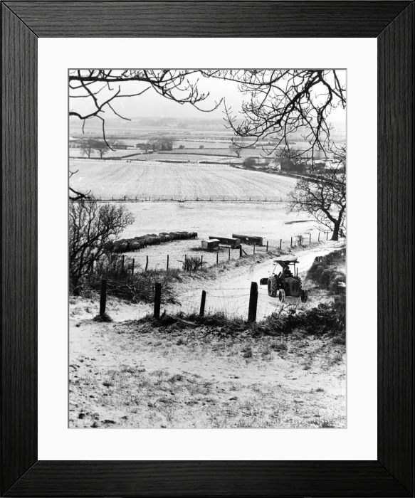 Framed Print : Roseberry Topping at Newton Village, Teesside, 12th January 1982 Framed Print : Roseberry Topping at Newton Village, Teesside, 12th January 1982