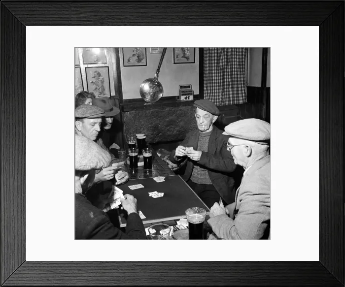 Framed Print : Men playing a game of Nap in The Sloop, Back Lane Framed Print : Men playing a game of Nap in The Sloop, Back Lane