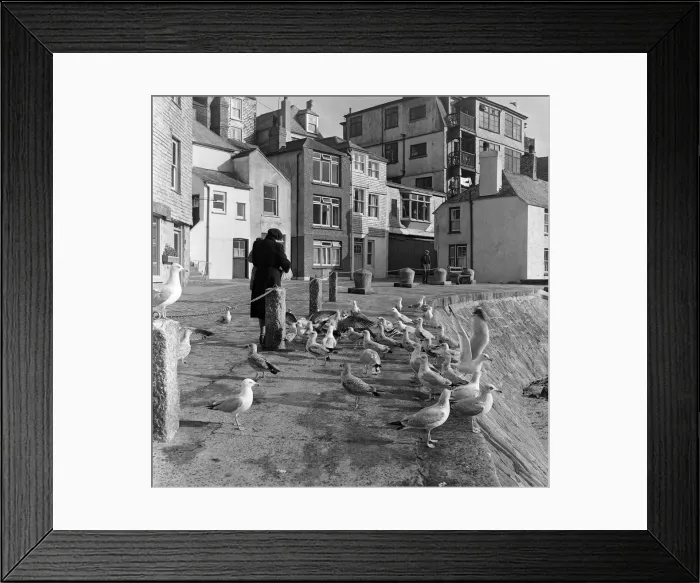 Framed Print : A general view of The Wharf, St Ives, Cornwall. 15th February 1954