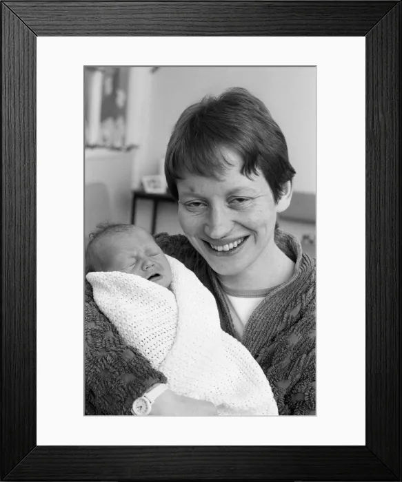Framed Print : New Year Babies at Huddersfield Royal Infirmary, 2nd January 1989