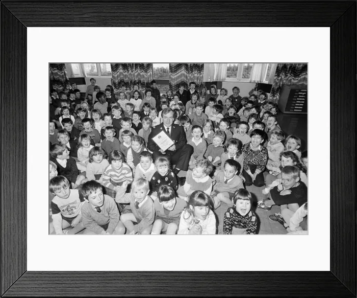 Framed Print : Linthwaite Church of England School pupils being presented with a road safety certificate Framed Print : Linthwaite Church of England School pupils being presented with a road safety certificate