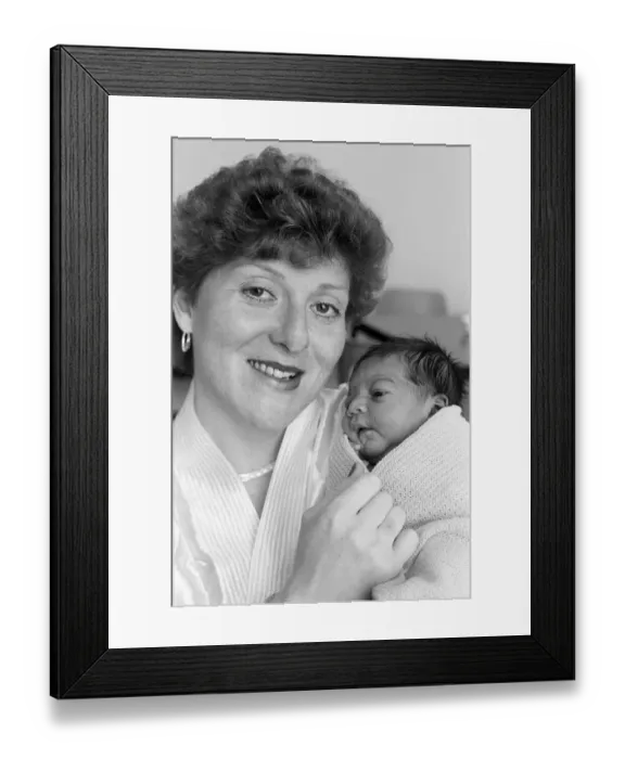 Framed Print : New Year Babies at Huddersfield Royal Infirmary, 2nd January 1989