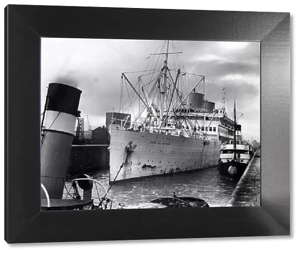 The Reina Del Pacifico returns to Liverpool. 24th July 1957