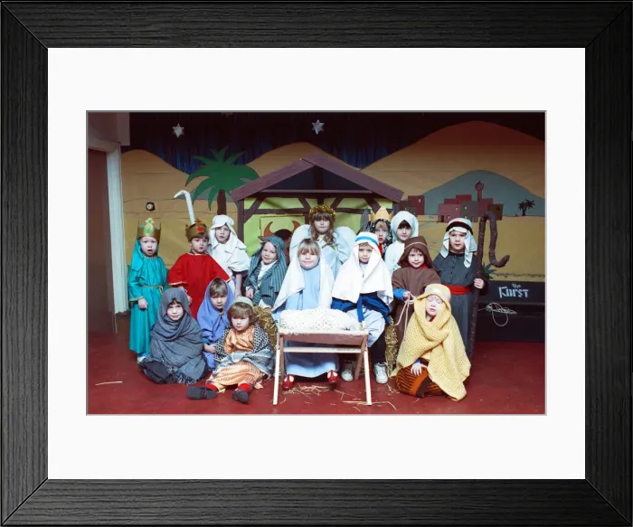 Framed Print : Flockton Playgroup nativity at Flockton WMC. 5th December 1991 Framed Print : Flockton Playgroup nativity at Flockton WMC. 5th December 1991