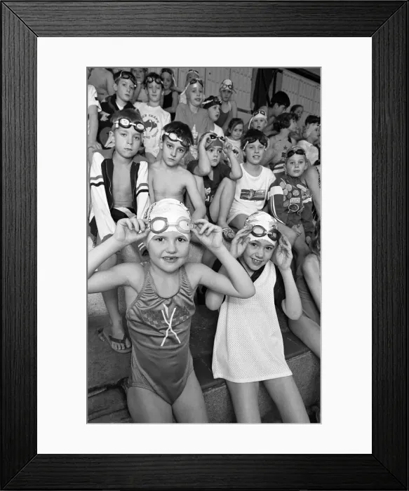 Framed Print : Borough of Kirklees (BOK) Tiger Sharks swimming gala at Cambridge Road Baths