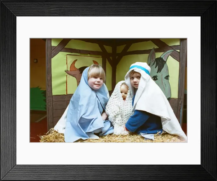 Framed Print : Flockton Playgroup nativity at Flockton WMC. 5th December 1991 Framed Print : Flockton Playgroup nativity at Flockton WMC. 5th December 1991
